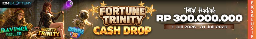 KDSLOTS X IDN E-LOTTERY FORTUNE TRINITY CASH DROP